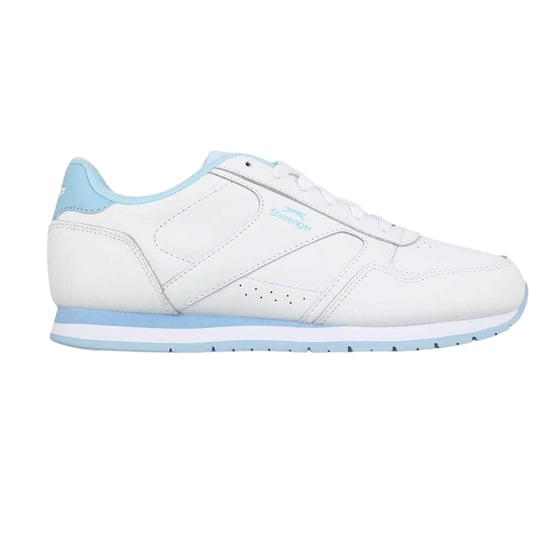 Slazenger Gecoate leren sportschoenen voor dames (Wit/Poederblauw) - Image 1