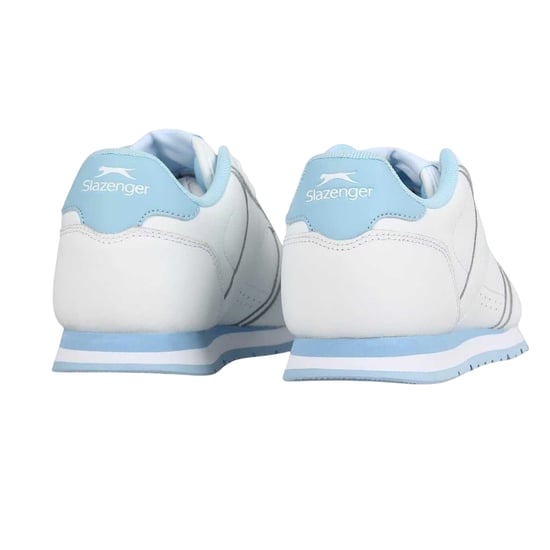 Slazenger Gecoate leren sportschoenen voor dames (Wit/Poederblauw) - Image 2