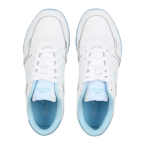 Slazenger Gecoate leren sportschoenen voor dames (Wit/Poederblauw) - Image 4