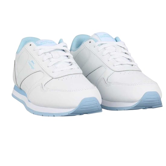 Slazenger Gecoate leren sportschoenen voor dames (Wit/Poederblauw) - Image 5