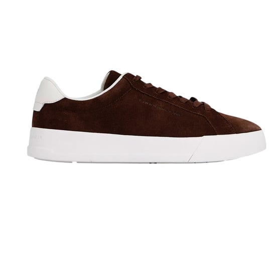 Tommy Hilfiger Heren-sportschoenen van 'Pebble Grain Court'-leer (Bruin) - Image 1