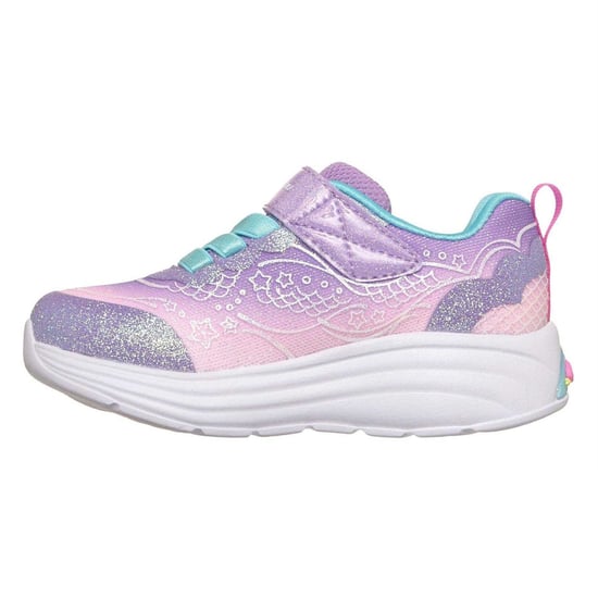 Skechers Lederen sneakers met zeemeerminmotief voor kinderen die oplichten (Paars) - Image 2