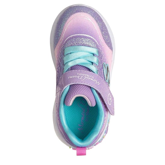 Skechers Lederen sneakers met zeemeerminmotief voor kinderen die oplichten (Paars) - Image 3