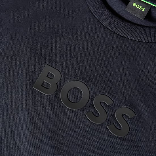 Boss Heren-T-shirt met korte mouwen en logo (Donkerblauw) - Image 3