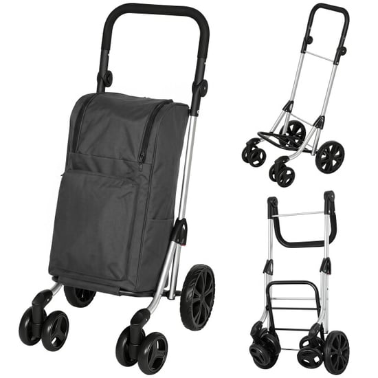 4goodz Boodschappentrolley 46 liter opvouwbare boodschappenwagen met koeltas - - Image 1