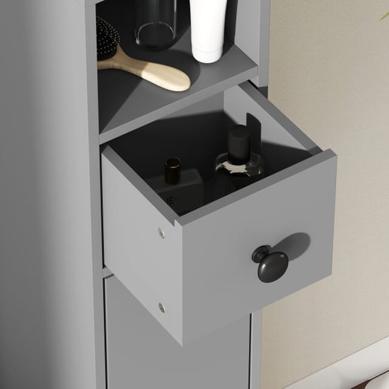 4goodz 180 cm smalle badkamerkast met open vakken en lade en 2 deuren - - Image 3