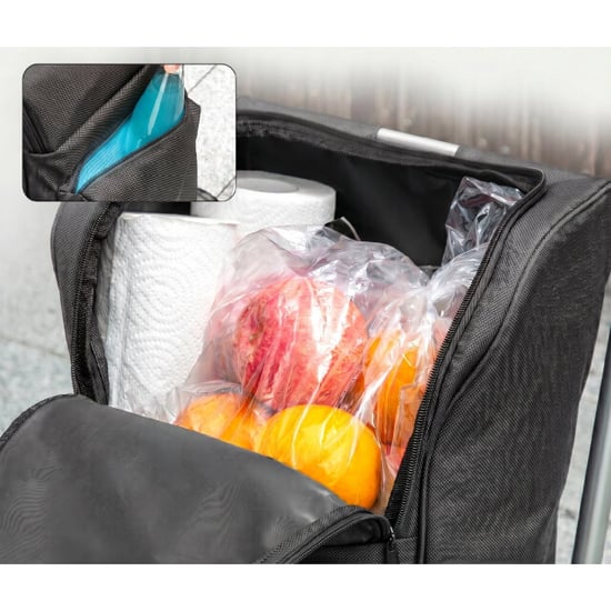 4goodz Boodschappentrolley 46 liter opvouwbare boodschappenwagen met koeltas - - Image 4