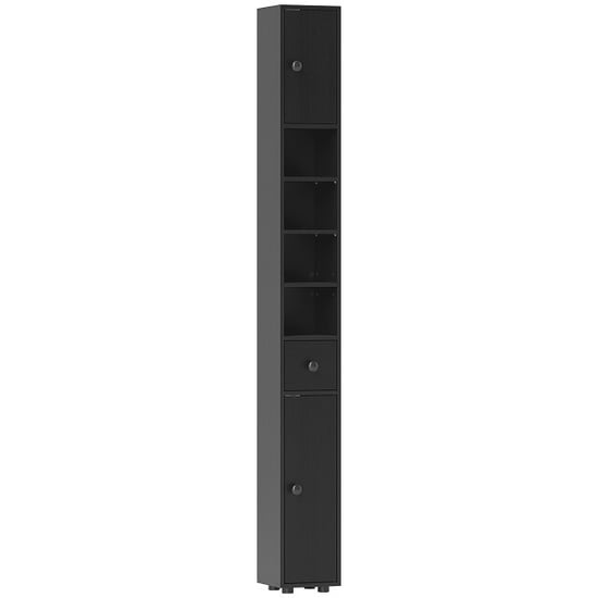 4goodz 180 cm smalle badkamerkast met open vakken en lade en 2 deuren - - Image 1