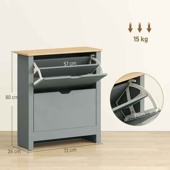 4goodz Schoenenkast met 2 klapvakken voor 8 paar schoenen - - Image 3