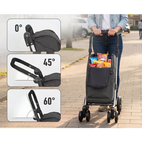4goodz Boodschappentrolley 46 liter opvouwbare boodschappenwagen met koeltas - - Image 6
