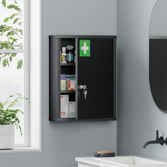 4goodz Medicijnkast voor wandmontage met slot 40x15x53 cm - - Image 2