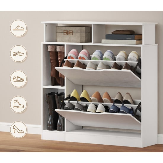 4goodz Schoenenkast met 2 kleppen en open rekken voor 12 paar schoenen - - Image 5