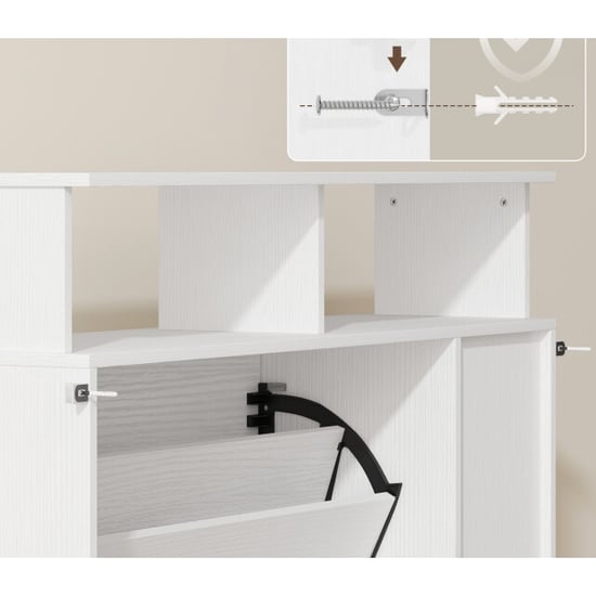 4goodz Schoenenkast met 2 kleppen en open rekken voor 12 paar schoenen - - Image 6