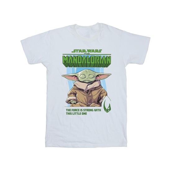 Star Wars Mens The Mandalorian The Force Is Strong T-Shirt (White) - Image 2