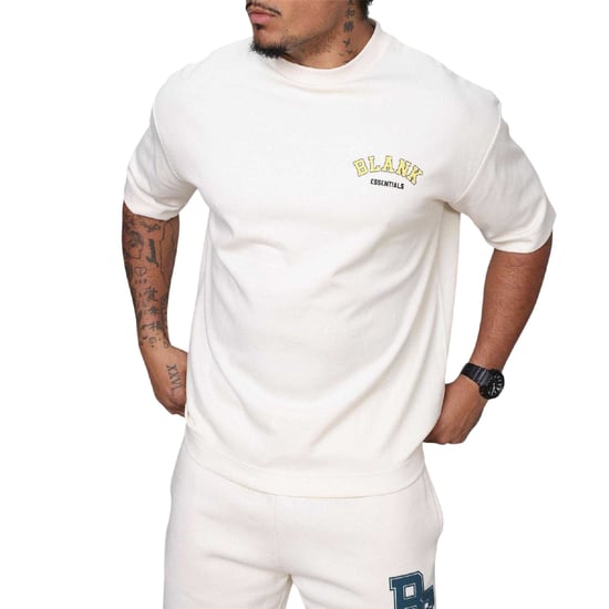 Blank Essentials Mens College Oversized T-Shirt (Bone) - Image 5