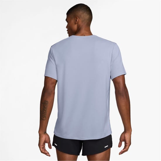 Nike Mens Miler Swoosh Reflective Detail T-Shirt (Ghost) - Image 2