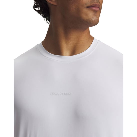 Under Armour Heren Project Rock T-Shirt (Wit) - Image 3