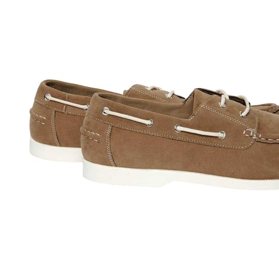 Threadbare Mens Amis Suede Moc Toe Boat Shoes (Stone) - Image 4