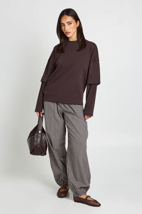 Double Layer Sleeve Oversized T-Shirt - Image 3