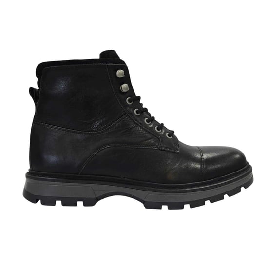 Firetrap Herenwandelschoenen van Ralf met ronde neus en leren bovenwerk (Zwart) - Image 1