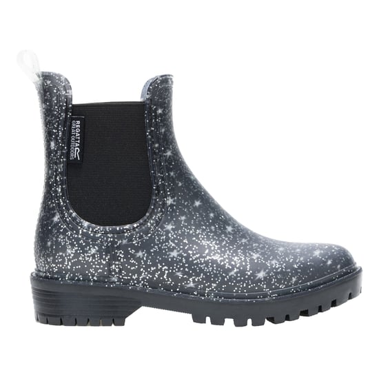 Regatta Childrens/Kids Harriet II Glitter Star Wellington Boots (Black) - Image 1
