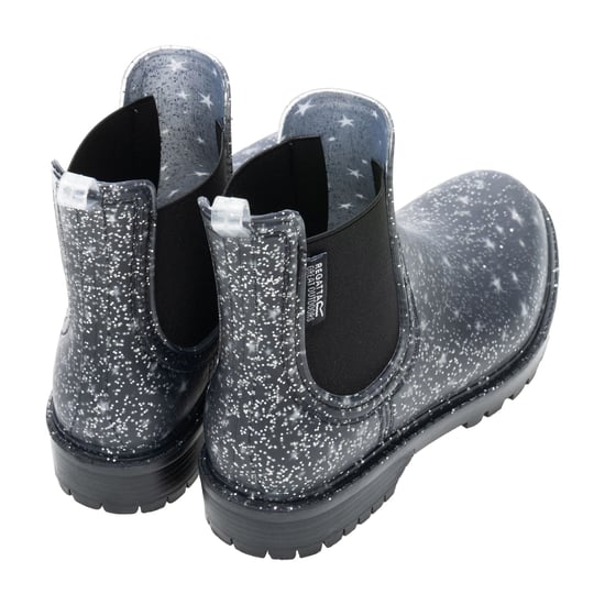 Regatta Childrens/Kids Harriet II Glitter Star Wellington Boots (Black) - Image 2