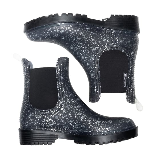 Regatta Childrens/Kids Harriet II Glitter Star Wellington Boots (Black) - Image 6