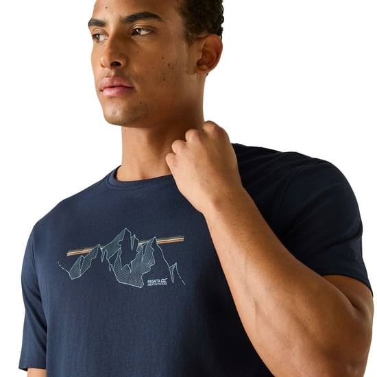 Regatta Mens Cline IX Mountain T-Shirt (Navy) - Image 5