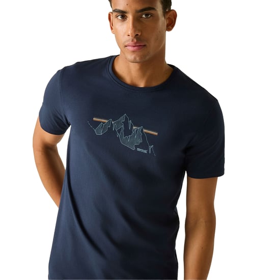 Regatta Mens Cline IX Mountain T-Shirt (Navy) - Image 6