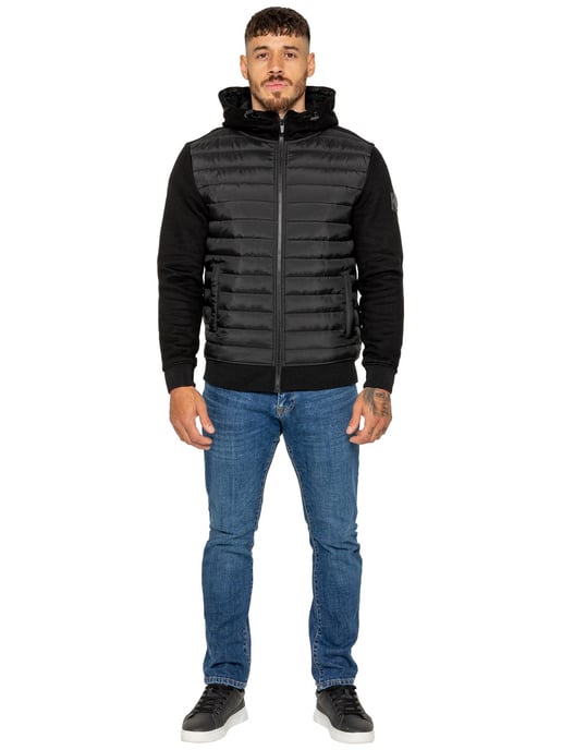 Enzo Milano | Mens Hooded Quilted Hybrid Jacket - Image 2