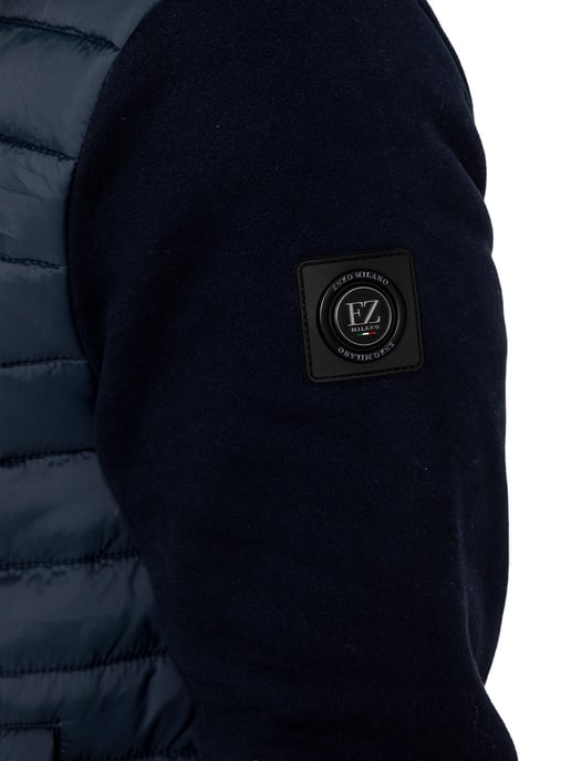 Enzo Milano | Mens Hooded Quilted Hybrid Jacket - Image 4