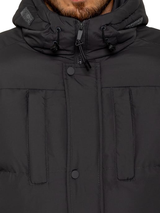 Enzo Milano | Mens Longline Padded Hooded Jacket - Image 4