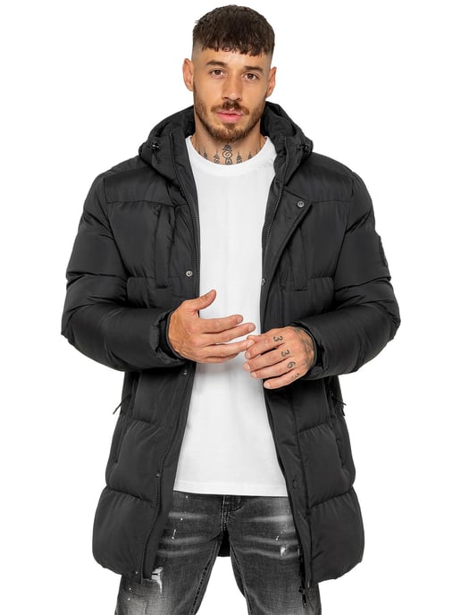 Enzo Milano | Mens Longline Padded Hooded Jacket - Image 2