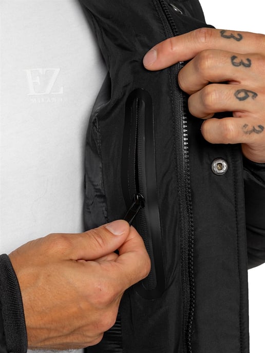 Enzo Milano | Mens Longline Padded Hooded Jacket - Image 3