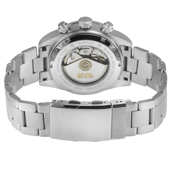 Gevril Men's Barclay Swiss Automatic Chronograph Movement ETA 7753 White Matt Dial - Image 2