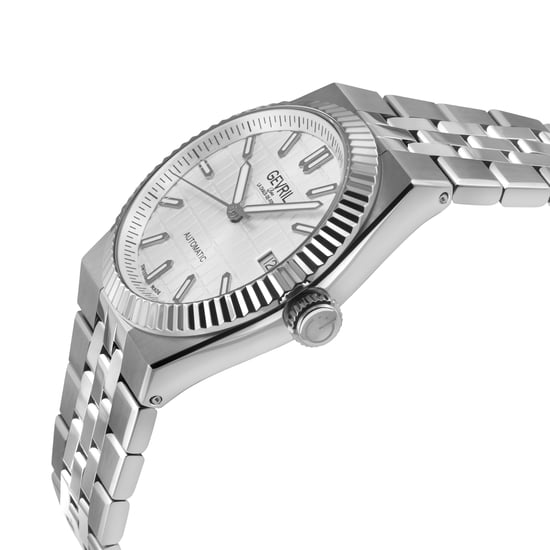 Gevril Men's Pier 17 Swiss Automatic Watch Swiss Automatic SA100 White Embossed Dial Watch - Image 3