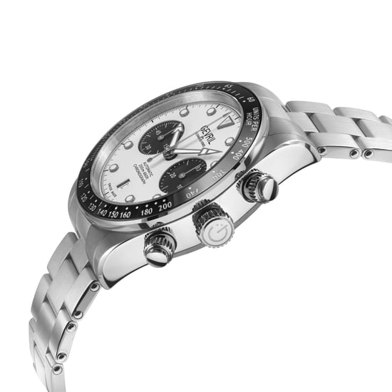 Gevril Men's Barclay Swiss Automatic Chronograph Movement ETA 7753 White Matt Dial - Image 3