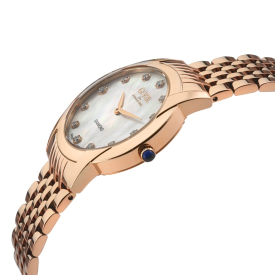 Gevril Women's Airolo Swiss Diamond Watch White MOP Dial 316L Stainless Steel IPRG - Image 2