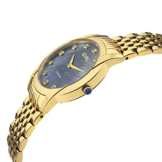 Gevril Women's Airolo Swiss Diamond Watch 316L Stainless Steel IPYG Bracelet - Image 2