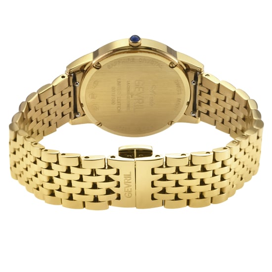 Gevril Women's Airolo Swiss Diamond Watch White MOP Dial 316L Stainless Steel IPYG Bracelet - Image 3