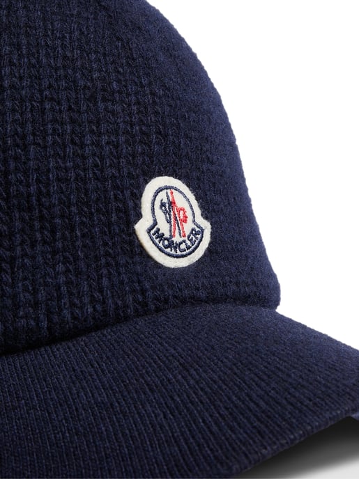 Baseballpet van gebreide scheerwol met logo-patch - Image 3