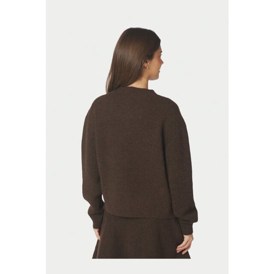 Neo Noir dione fluffy knit cardigan 168537 205 brown melange - Image 3