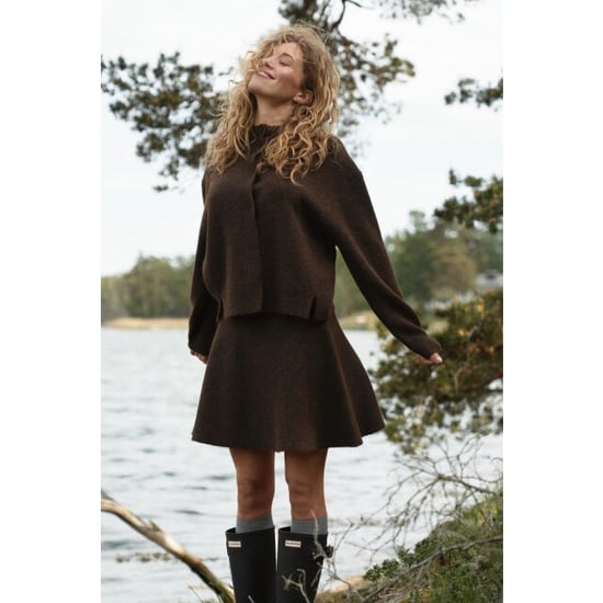 Neo Noir dione fluffy knit cardigan 168537 205 brown melange - Image 5