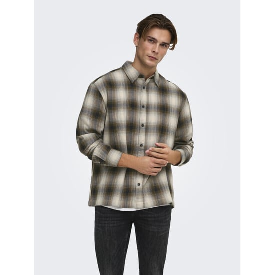 Only & Sons onskosta ls check reg shirt 22039256 rubber - Image 3