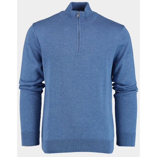 Bos Bright Blue Pullover met halve rits in kobalt 302/8159 - Image 1