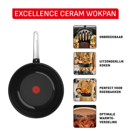 Tefal Excellence keramische wok 28cm - Image 5