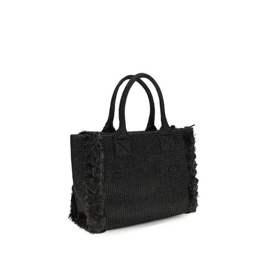 PINKO Zwarte Raffia Schoudertas - Image 2