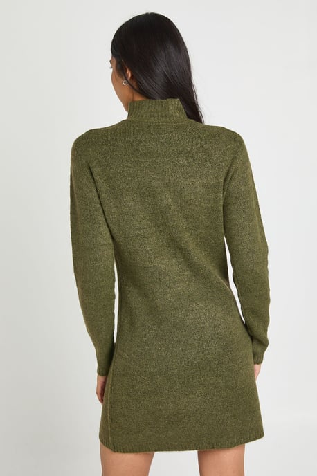 Tall High Neck Super Soft Knitted Mini Dress - Image 2