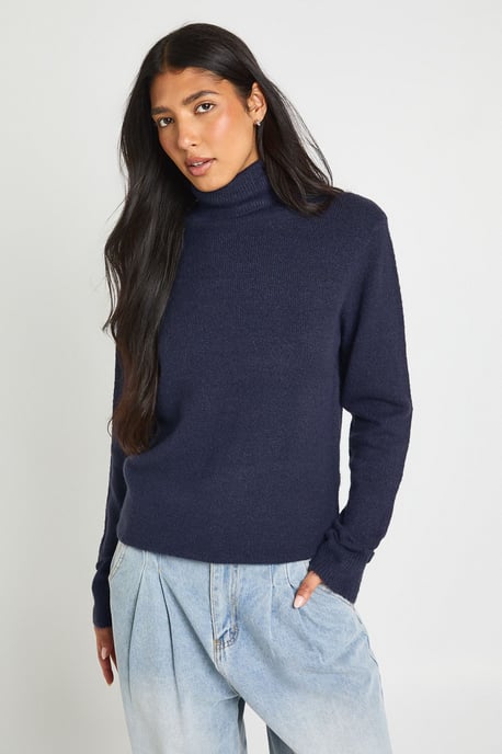 Tall Knitted Roll Neck Jumper - Image 1