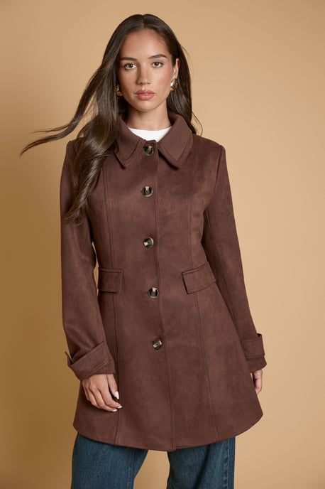 Suede Look Dolly with Ribbed Collar - Image 1